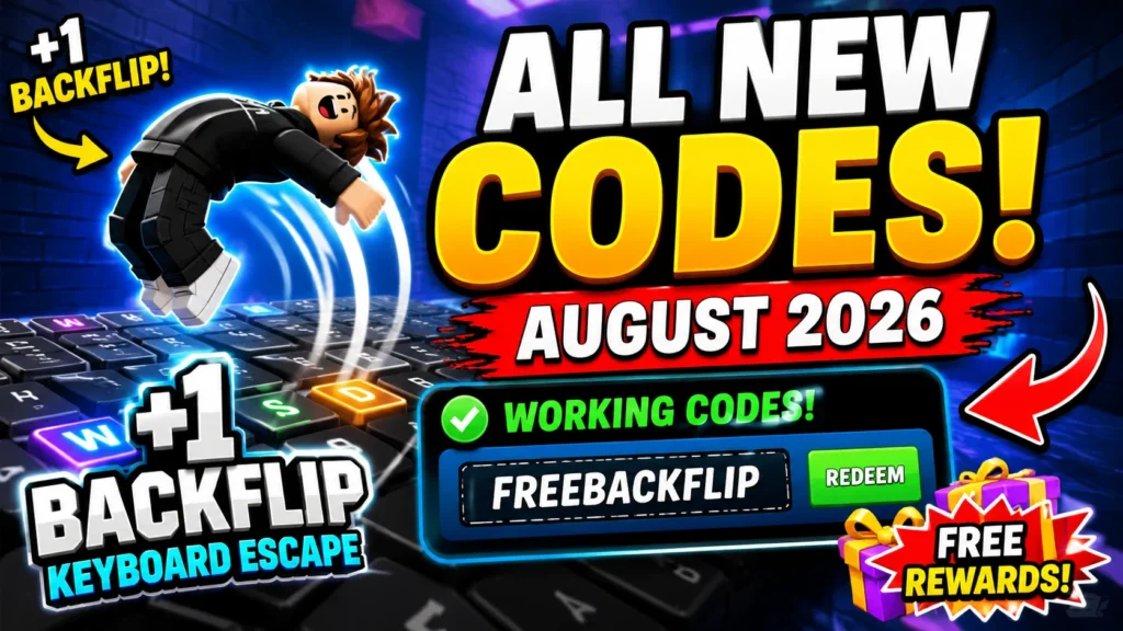 +1 Backflip Keyboard Escape Codes (August 2026)